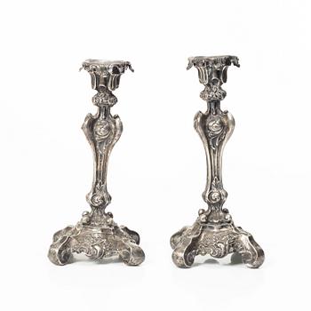 Jacob Engelbert Sundberg, ljusstakar, ett par, silver, Sundsvall 1852.