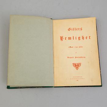 A set of two August Strindbergs books / dedication copies, late 19th century.