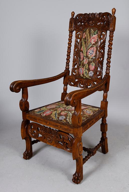 KARMSTOL, barockstil, 1900-talets första hälft.