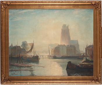 Gustave (Gustaf) Albert, The harbour in Dordrecht.