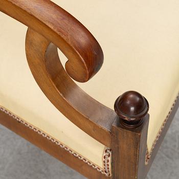 Sofa, 2 armchairs, 2 chairs, drop-leaf table Karl Johan, different models, 19th century.