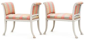 A pair of late Gustavian stools by E. Ståhl, not signed.