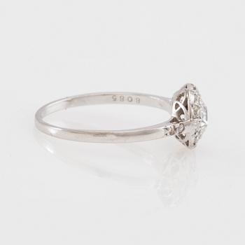 Platinum ring set with old-cut diamonds.