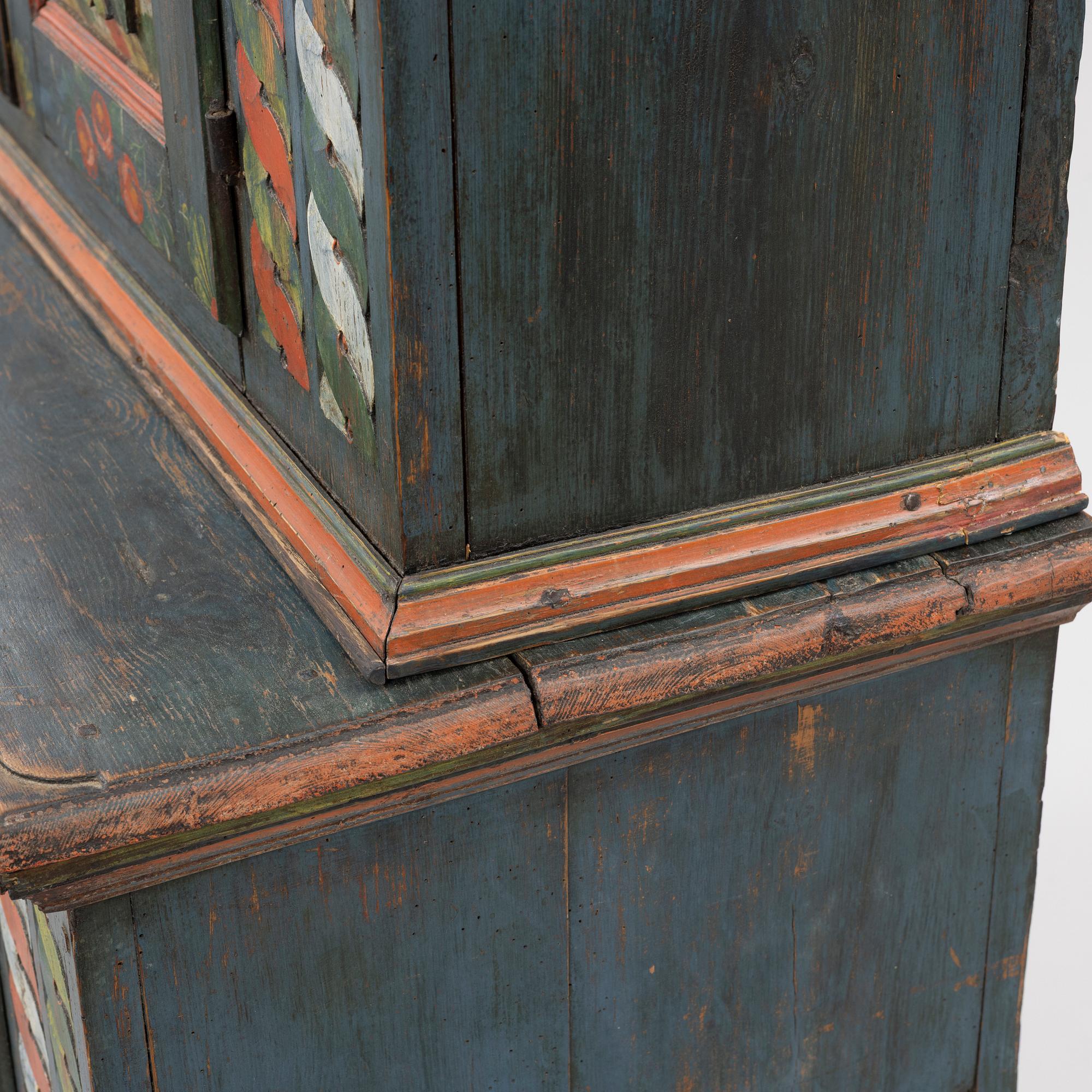 Gift cabinet, folk art, Skåne, painted date 1851.