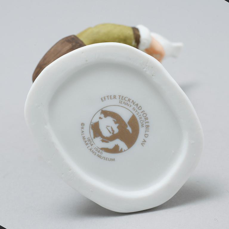 13 earthenware figurines after Jenny Nyström by Kalmar Länsmuseum, late 20th century.