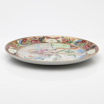 A Canton famille rose dish, mid 19th century.
