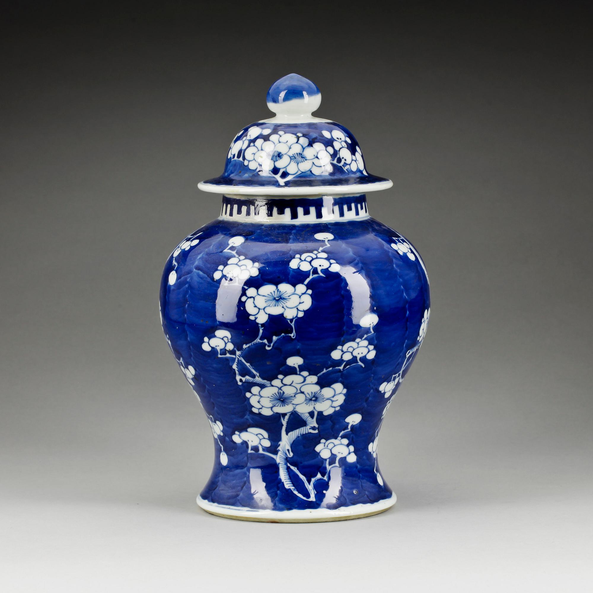 URNA med LOCK, porslin, sen Qingdynasti 1800-tal.