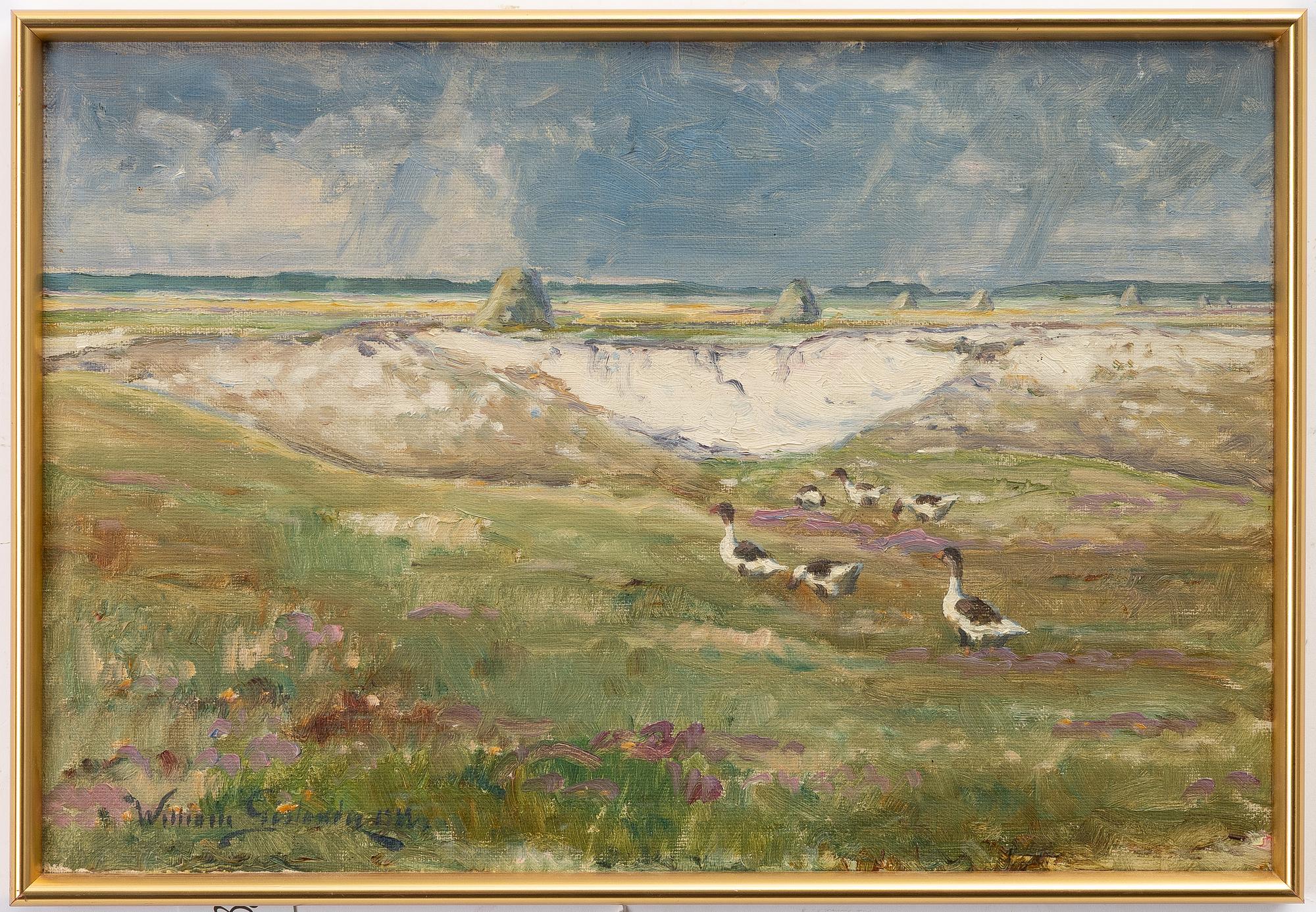 William Gislander, Landscape with Geese.