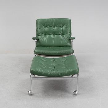 Bruno Mathsson, fåtölj med fotpall, "Karin", Dux.