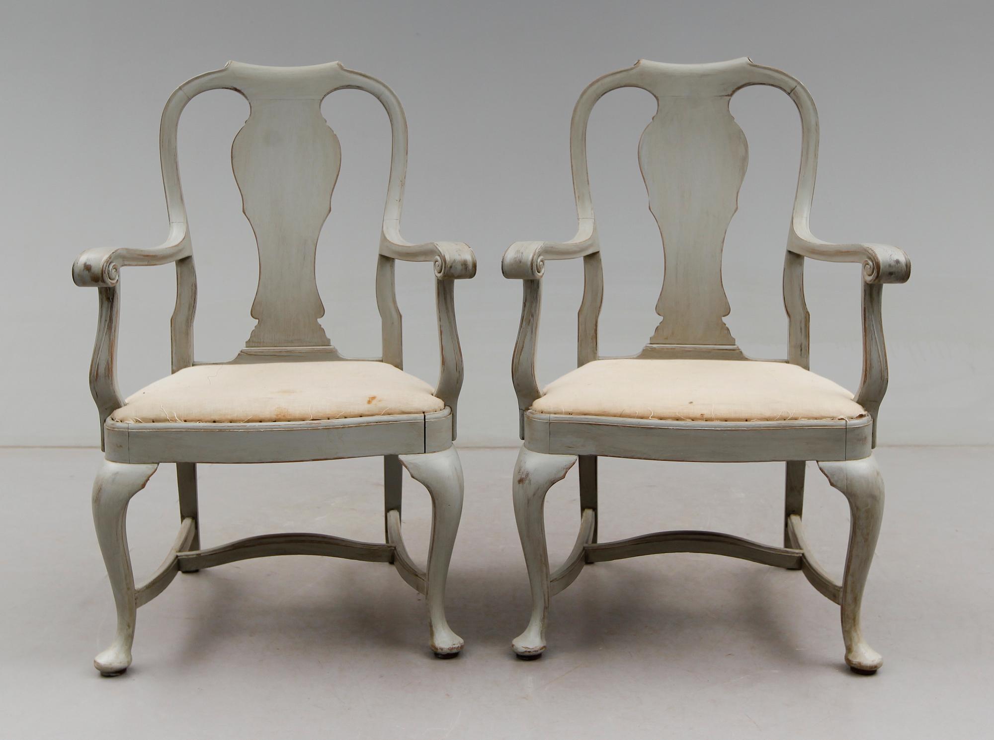 KARMSTOLAR, 1 par, barockstil, 1900-talets första hälft.