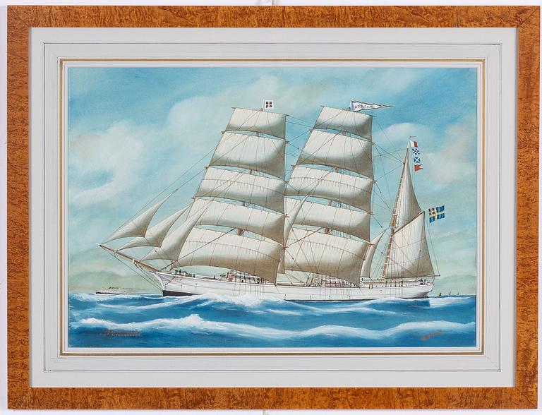 Gustaf Fredriksson, Tremastbarken "Aracan" af Väddö (Capt S. Johansson).