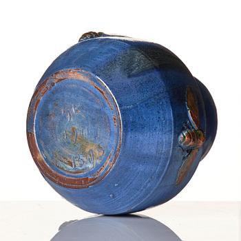 Hilma Persson-Hjelm, a glazed earthenware art nouveau vase, executed in her studio, Arvika, 1911. No 1505.