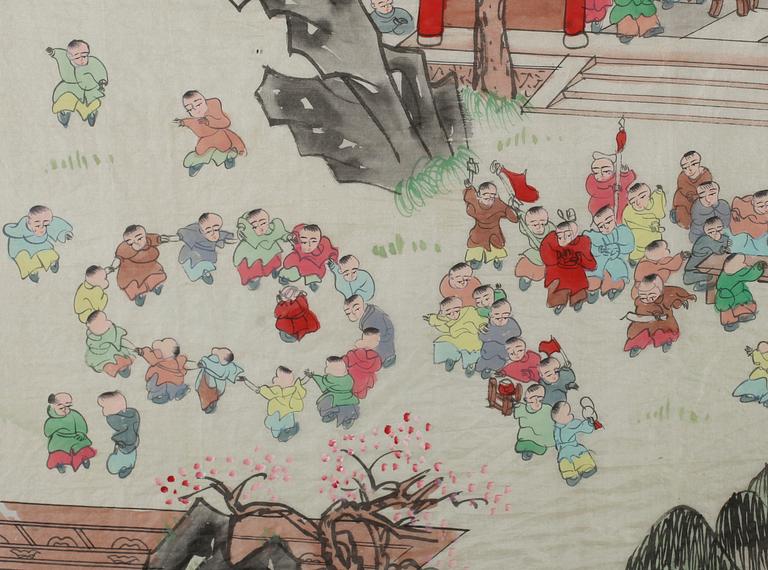 OIDENTIFIERAD KONSTNÄR, gouache på siden, Kina, 1900-tal.