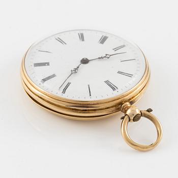 Pocket watch, 18K gold, 37 mm.