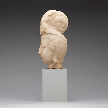 BODHISATTVA, marmor, Tang-stil,  troligen 1700-tal.