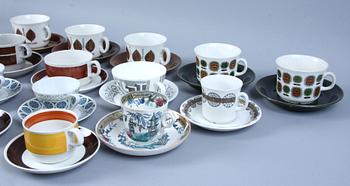TE- SAMT KAFFEKOPPAR, 14 st, porslin, Carl-Harry Stålhane, Berit Ternell, Jacqueline Lynd m.fl.