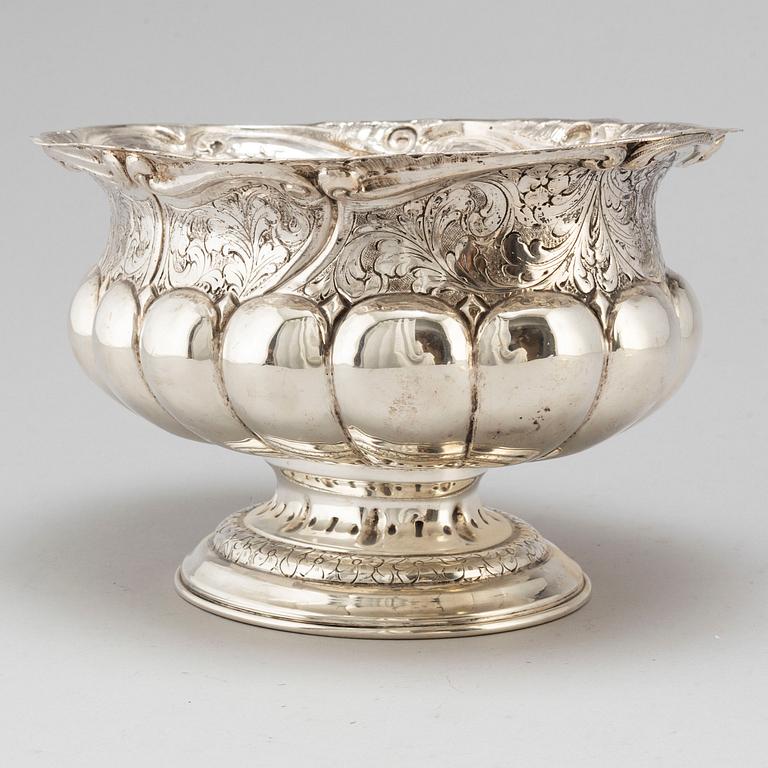 JARDINERE, 800 silver, barockstil, 1800-talets slut.