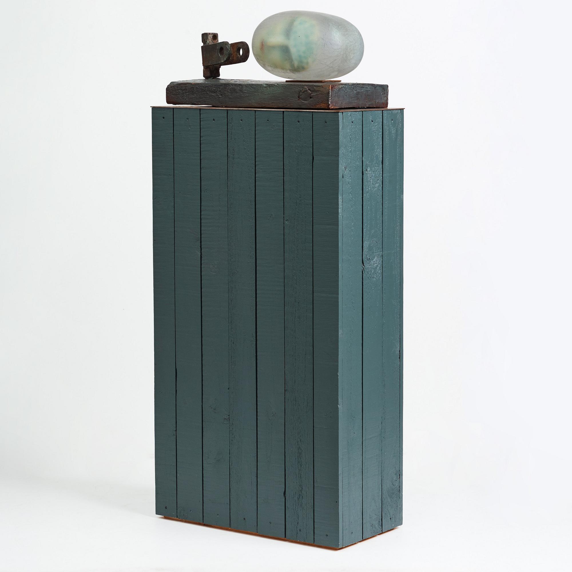 Bertil Vallien, skulptur, vilande huvud, "Resting head", Kosta Boda, unik.