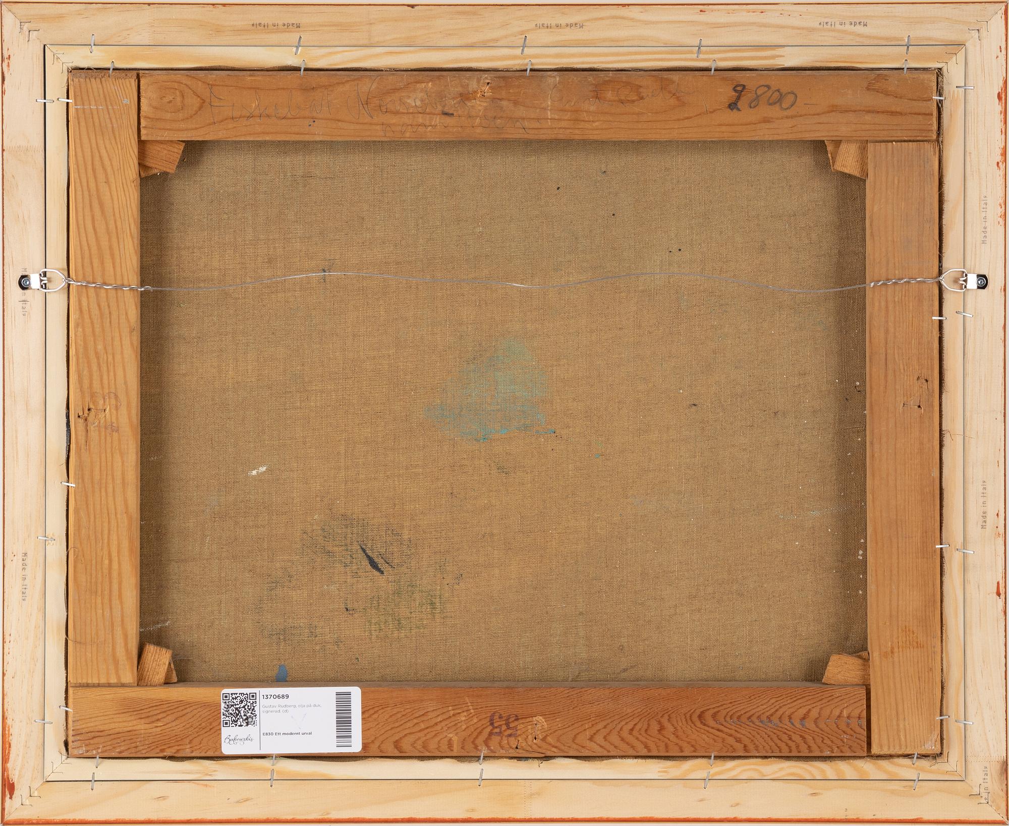 Gustav Rudberg, oil on canvas, signed.