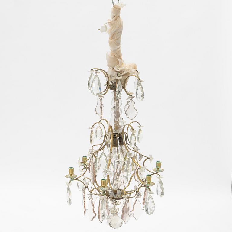 A Rococo style chandelier, early 20th Century.