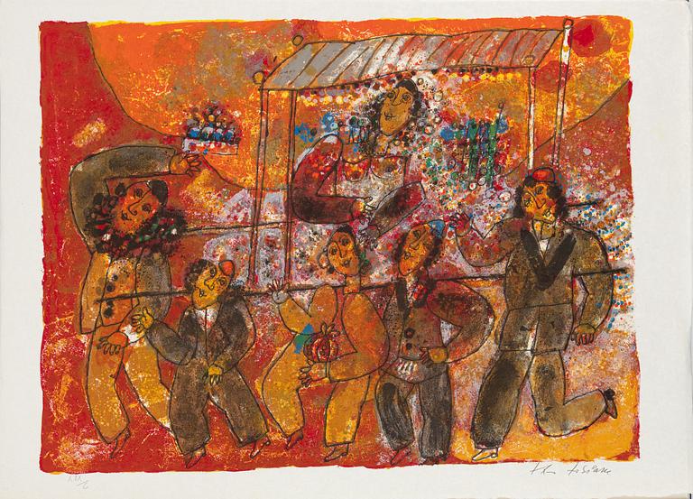 Theo Tobiasse, "The Song of Songs of King Solomon", portfolio with 12 colour lithographs.