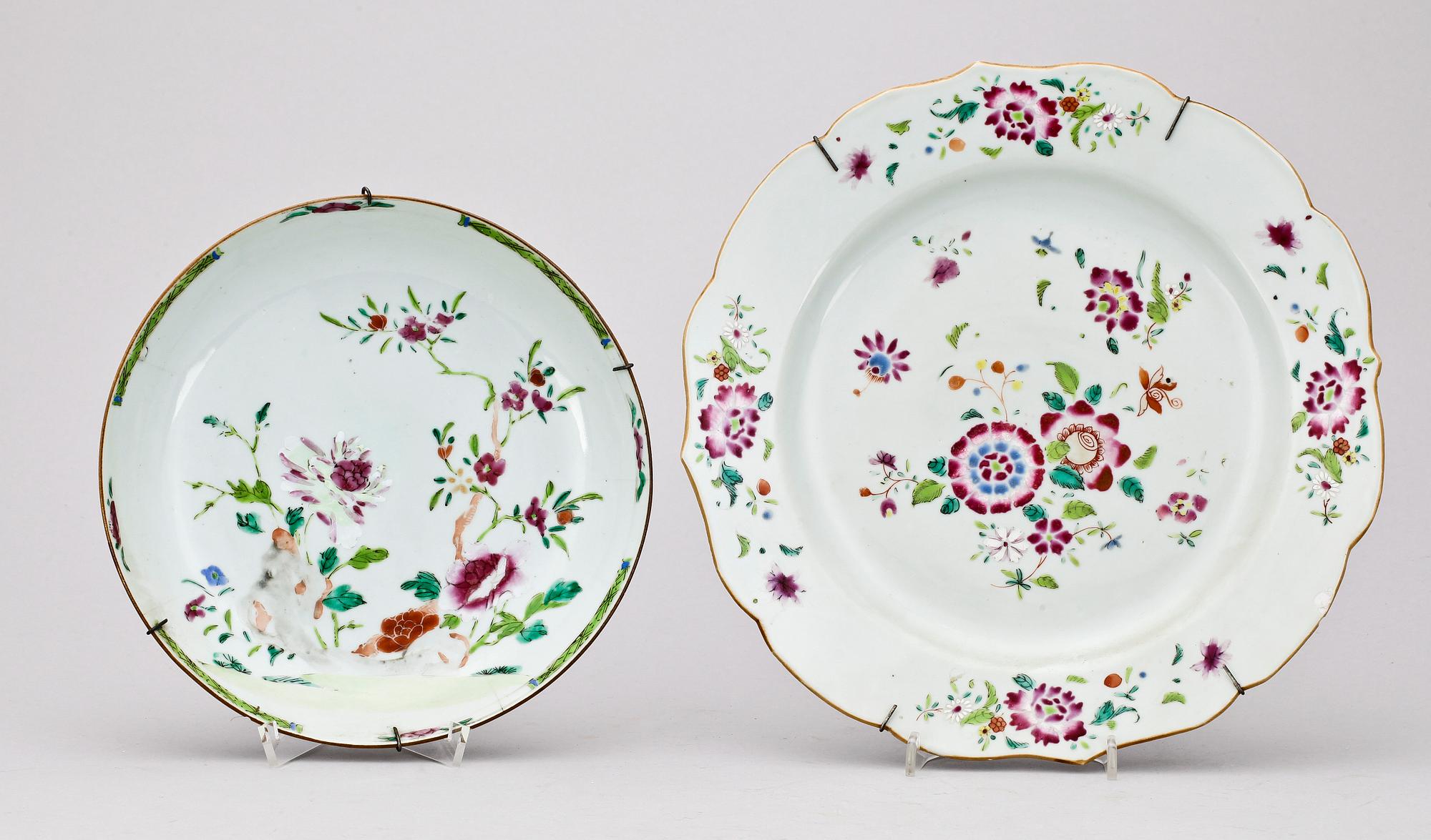 FAT samt SKÅLFAT, porslin, Kina, Qianlong, 1700-tal.