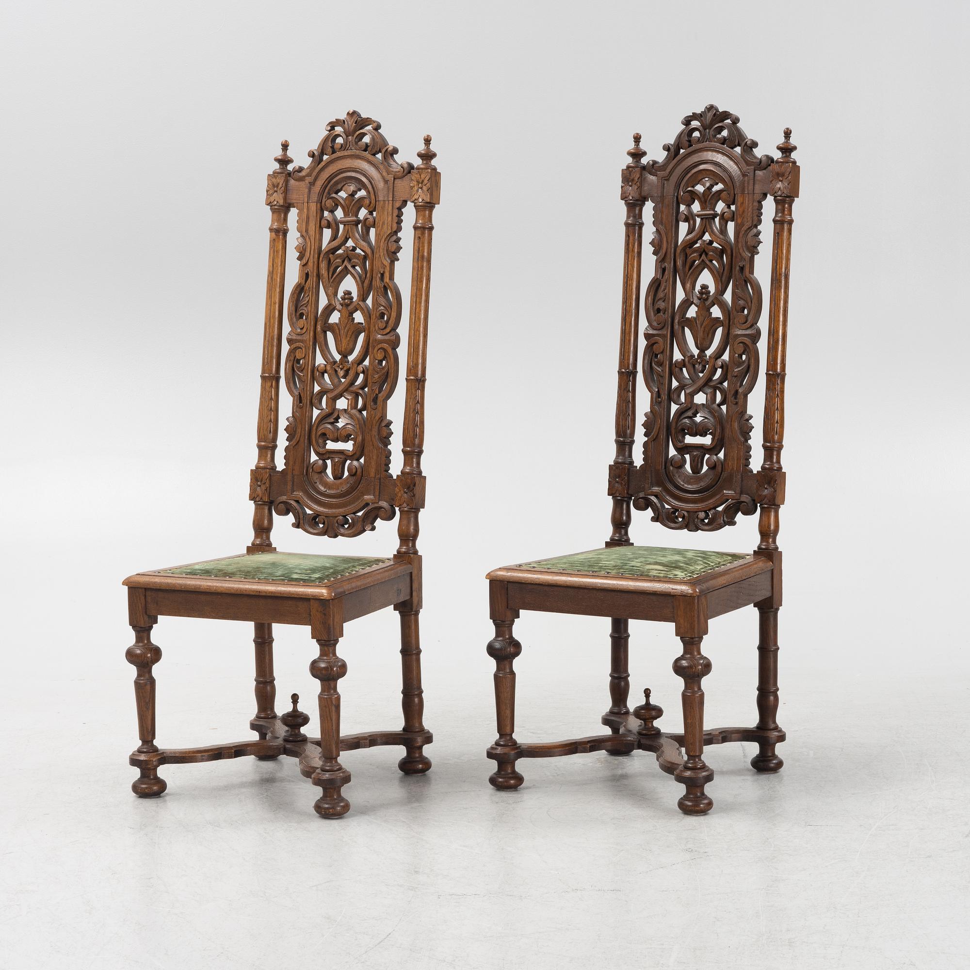 A set of eight Baroque style chairs, late 19th Century.