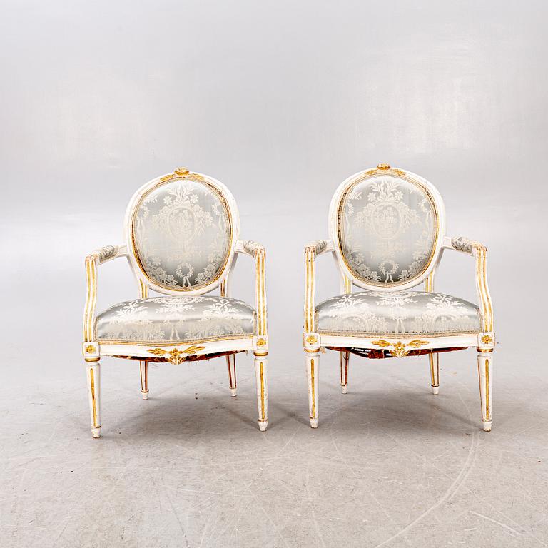 A pair of Gustavian armchairs.