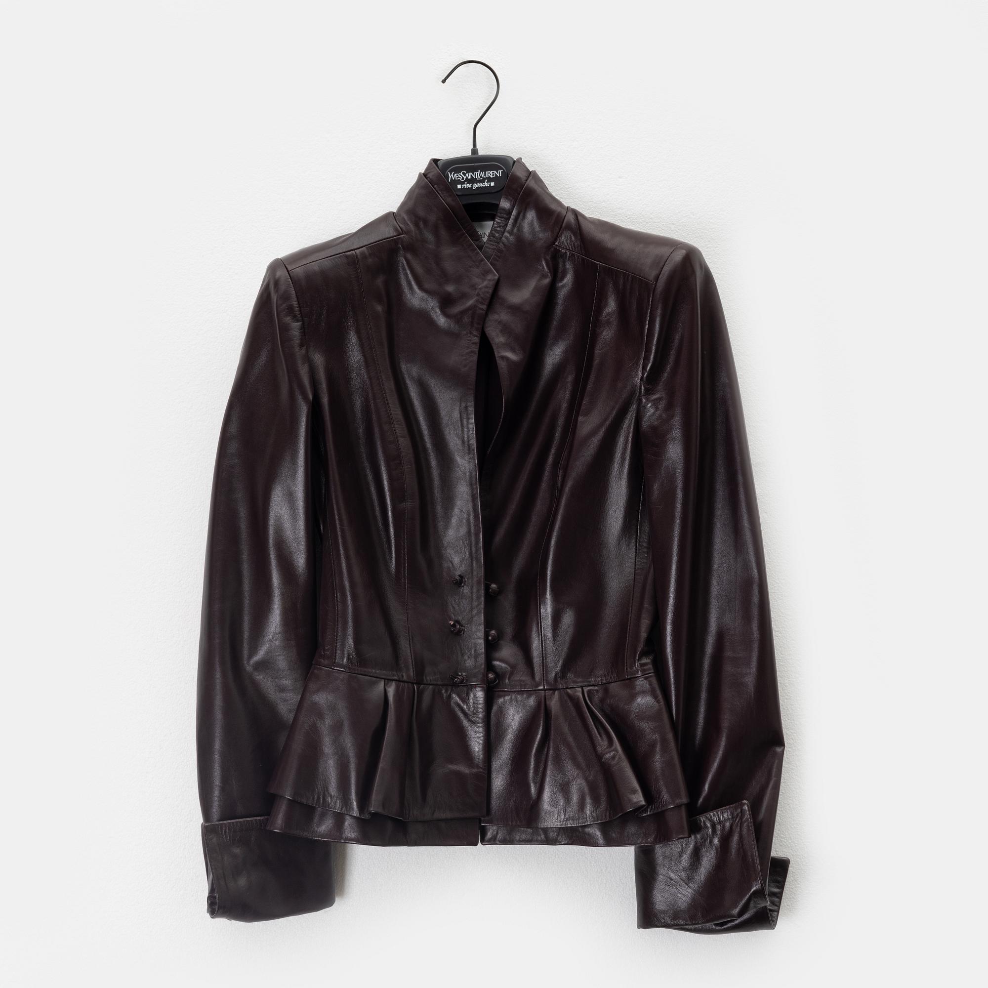 Yves Saint Laurent, a leather jacket, size 36.