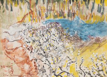 Sven X:et Erixson, olja på dukpannå, signerad Sven Erixson och daterad 30 maj -69.