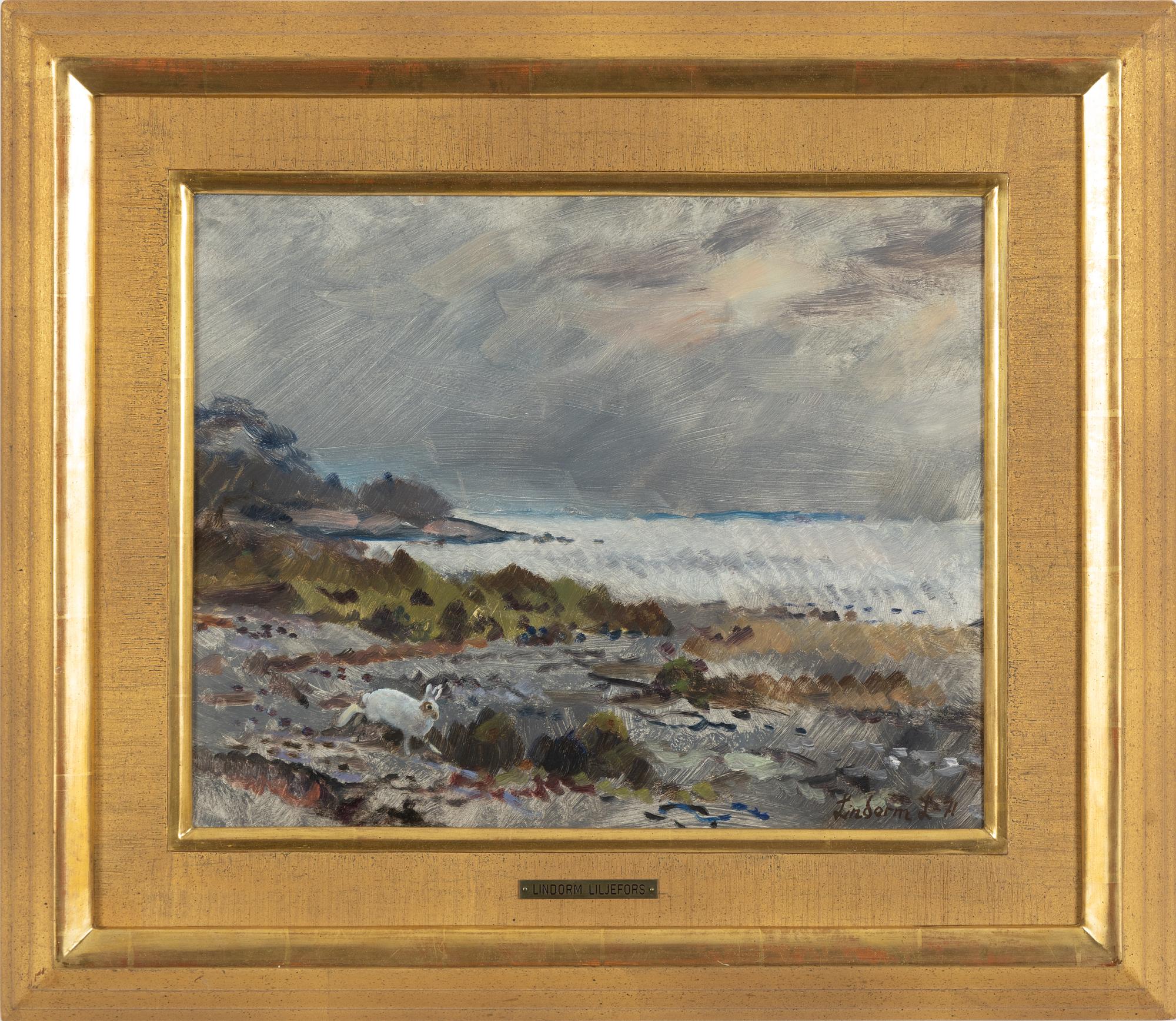Lindorm Liljefors, olja på pannå, signerad och daterad -71.