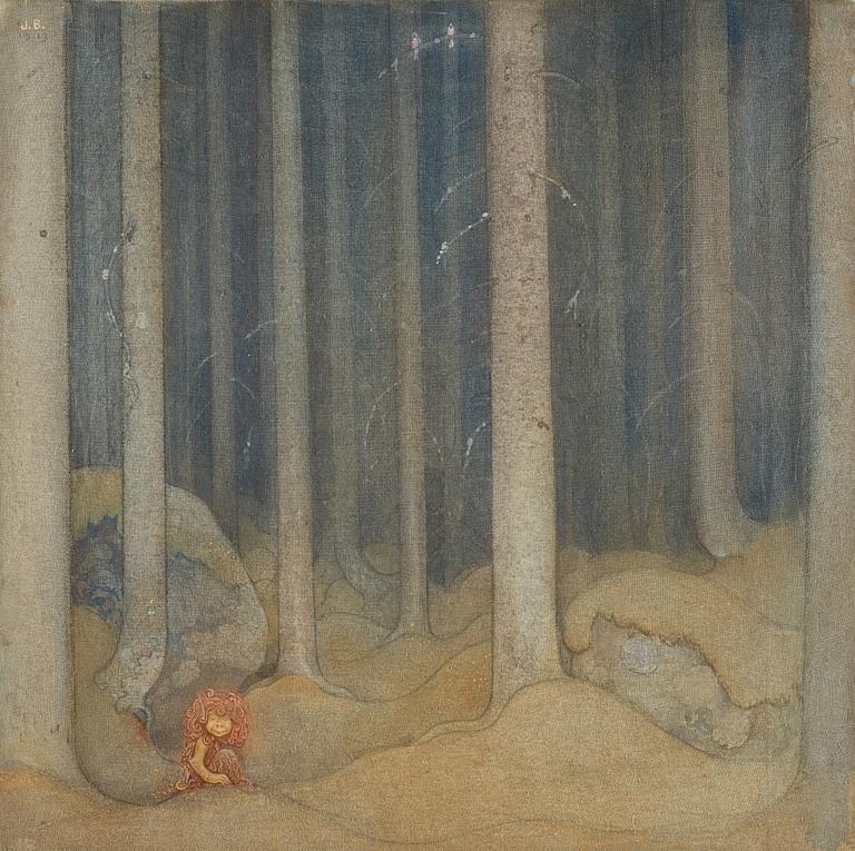 John Bauer, Humpe in the woods.
