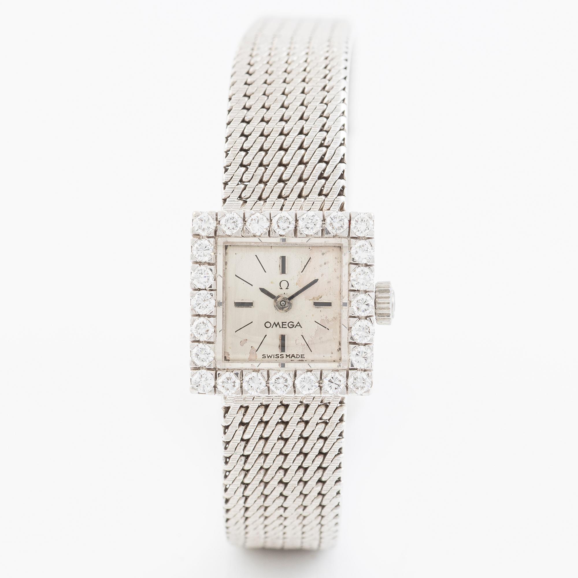 Omega, wristwatch, 14 x 14 mm.