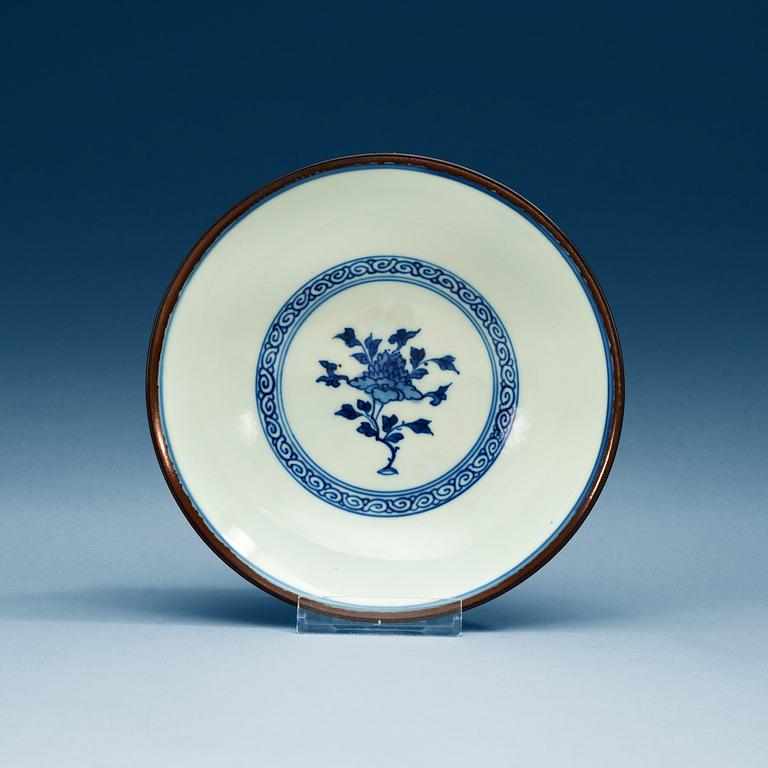 A blue and white bowl, Ming dynasty with Jiajing six character mark.