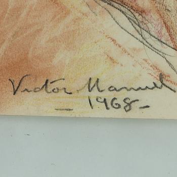 VICTOR MANUEL, pencil and red chalk, signed and dated 1968.