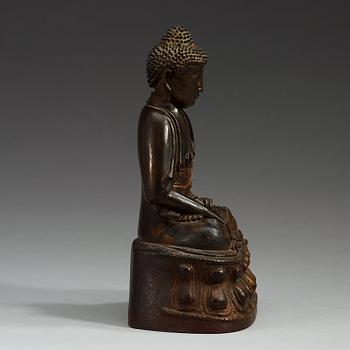 A gilt bronze figure of Buddha Sakyamuni, Ming dynasty (1368-1644).