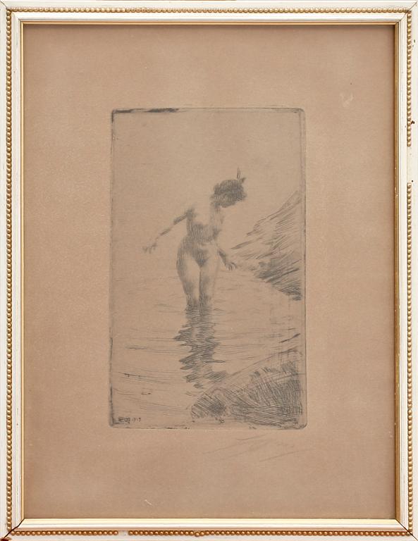 ANDERS ZORN, etsning, sign.