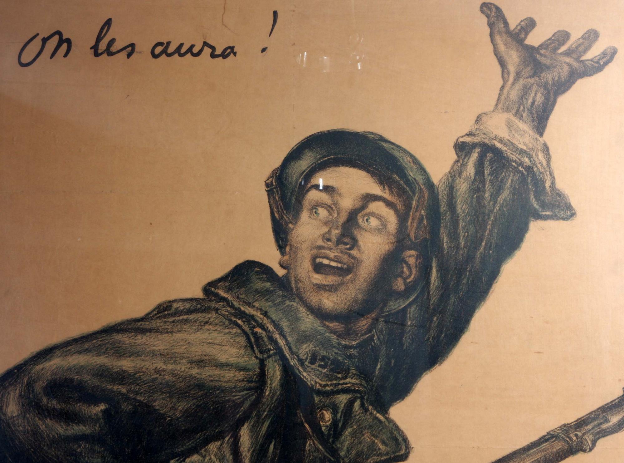 AFFISCH, litografisk, "La Defénse Nationale",1916.