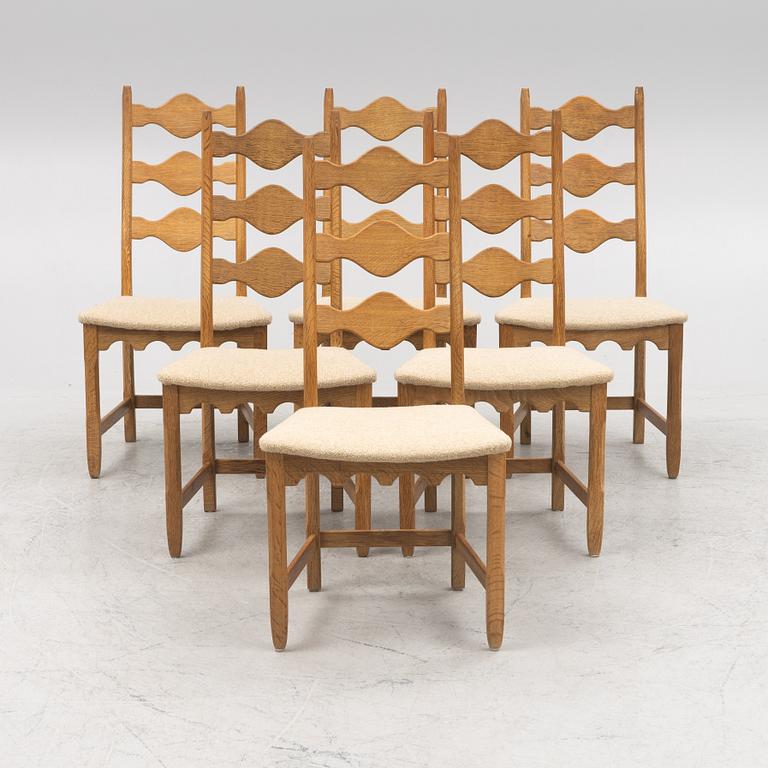 Henning Kjærnulf, six "Razorblade" chairs, Denmark, 1960's.