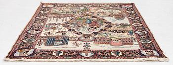 Matta, Täbriz, sk, Fyra årstider, ca 196 x 151 cm.