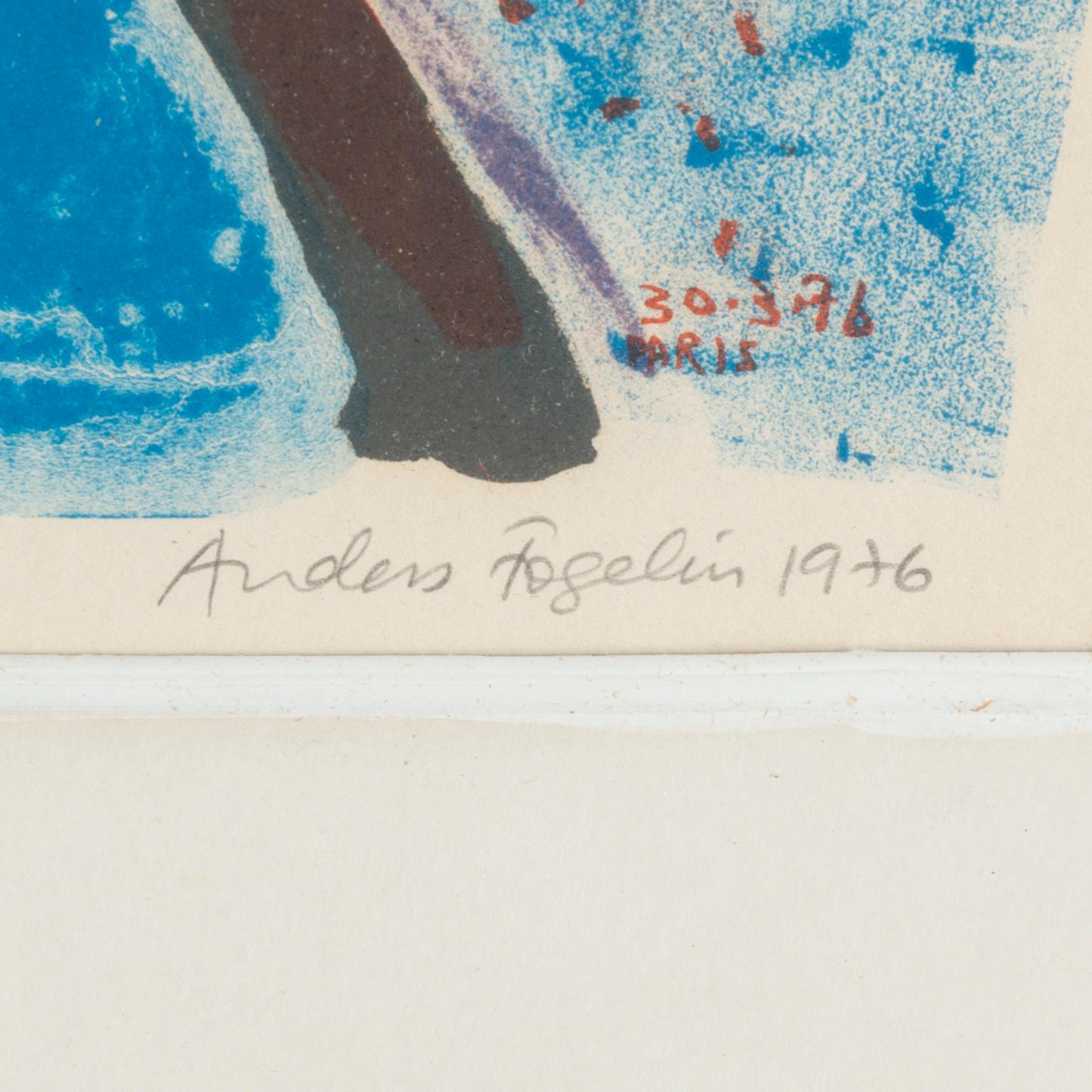 ANDERS FOGELIN, färglitografi. Signerad och numrerad 222/225 samt daterad 1976.