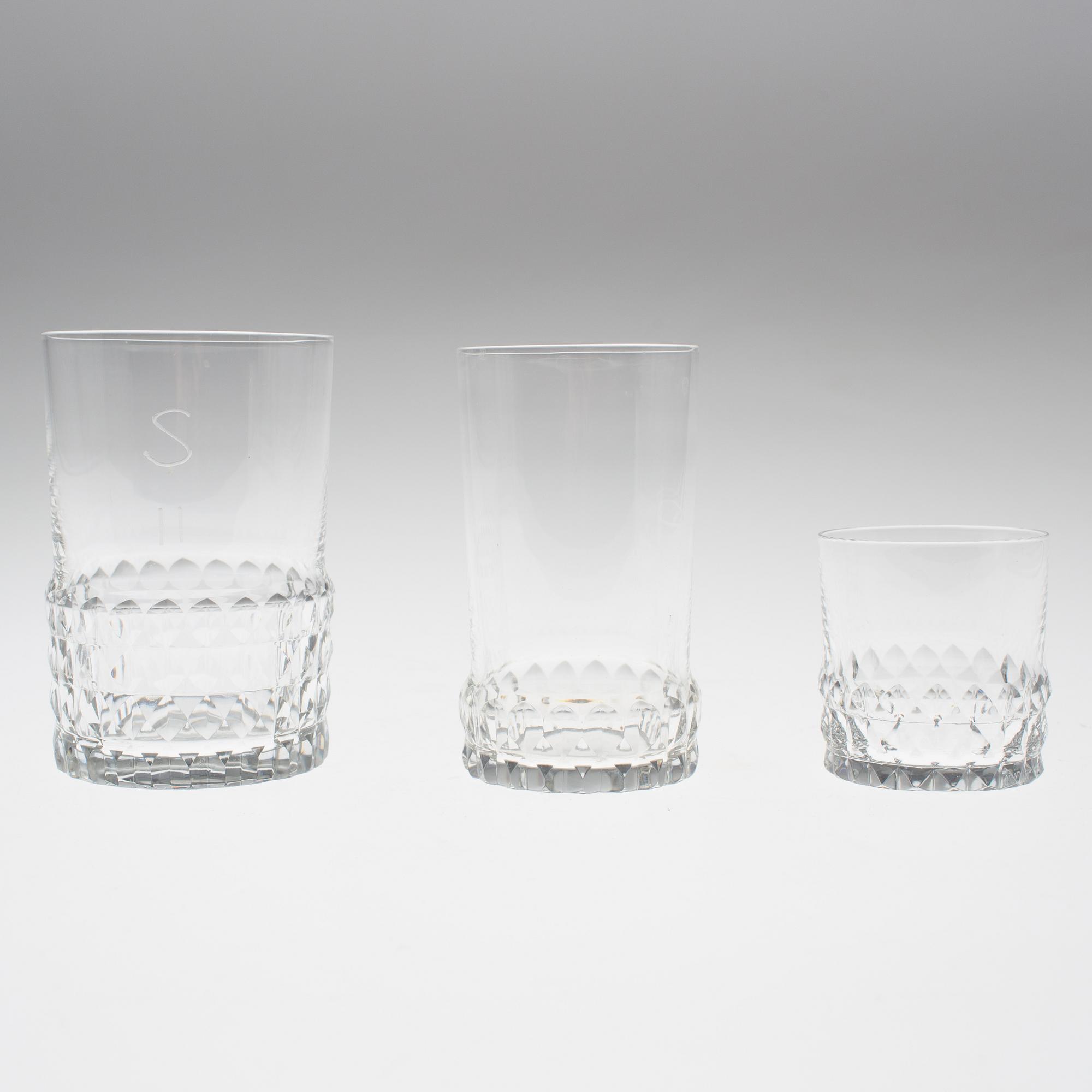 INGEBORG LUNDIN, glasservis, 35 delar, glas, "Silvia", Orrefors.