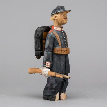 TWO WOOD SCULPTURES, one signed Axel Ericsson.