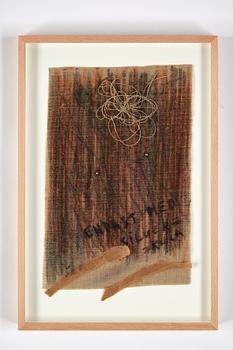 Eddie Figge, mixed media with collage on canvas, signed and dated 1965.