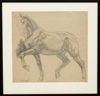 ARTHUR KAMPF, kolteckning, signerad.