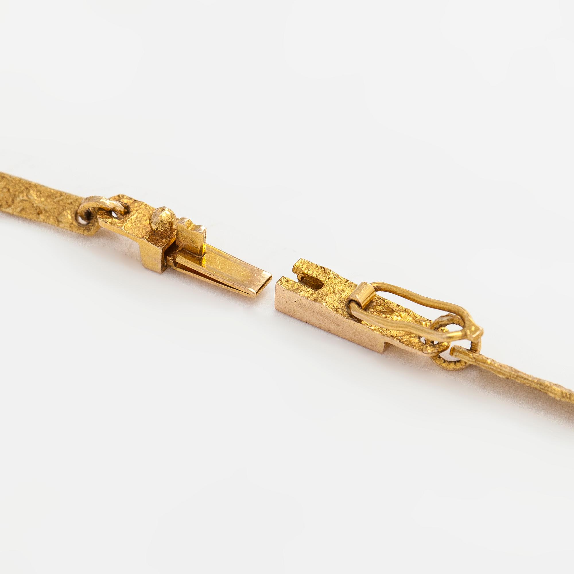 Björn Weckström, collier, "Guldträdet", 14K guld och odlade pärlor. Lapponia 1973.