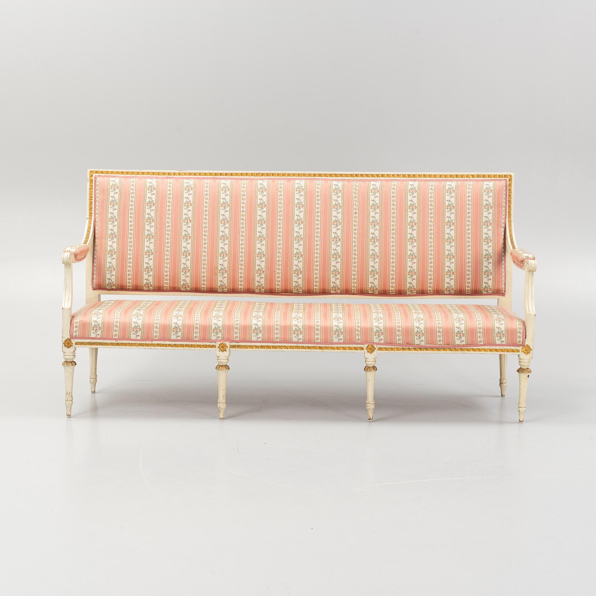 Soffa, Gustaviansk, 1700-talets slut.