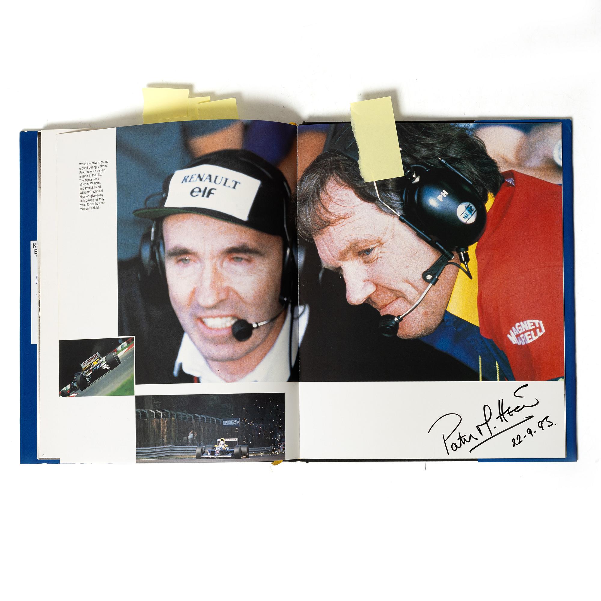 Signed book, 'The Official History of the World Champion Renault 1902–1992', France, 1992.