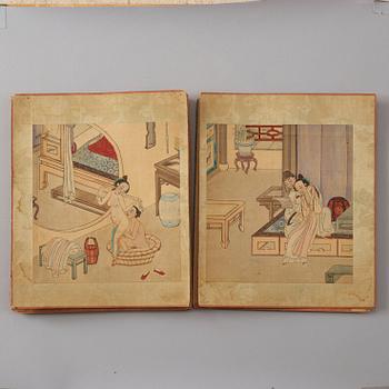 An album with ten erotic paintings, late Qing dynasty/early 20th Century.