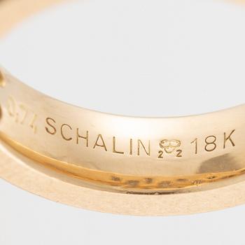 Ring, half eternity, Schalins, 18K gold with brilliant-cut diamonds.